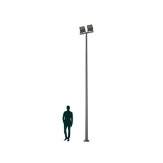 LEADER LED 2x50W D75 740 RAL9005 T-POLE 5M (в комплекте ЗДФ)