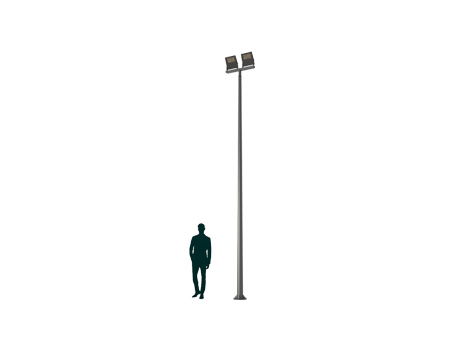LEADER LED 2x50W D75 740 RAL9005 T-POLE 5M (в комплекте ЗДФ)